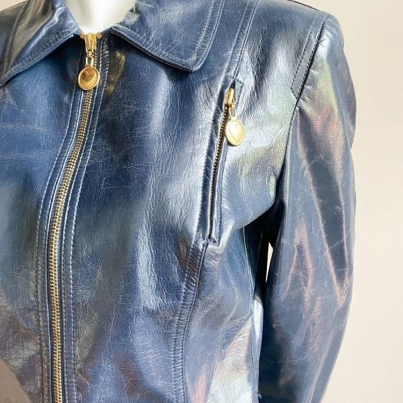 Moschino Jeans Faux Leather hearts zipper Jacket - Picture 4 of 8